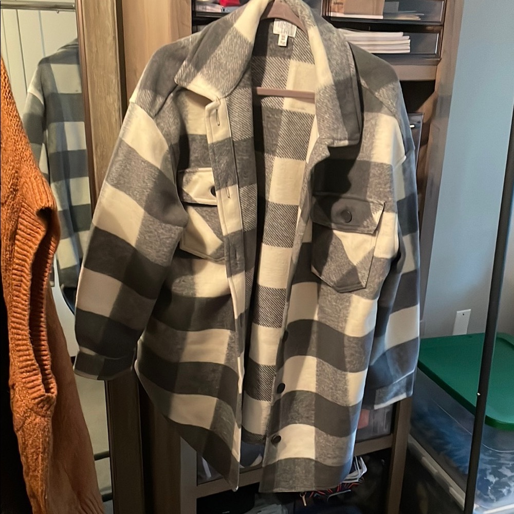 Xxl 20 Plaid Gray shirt Jacket